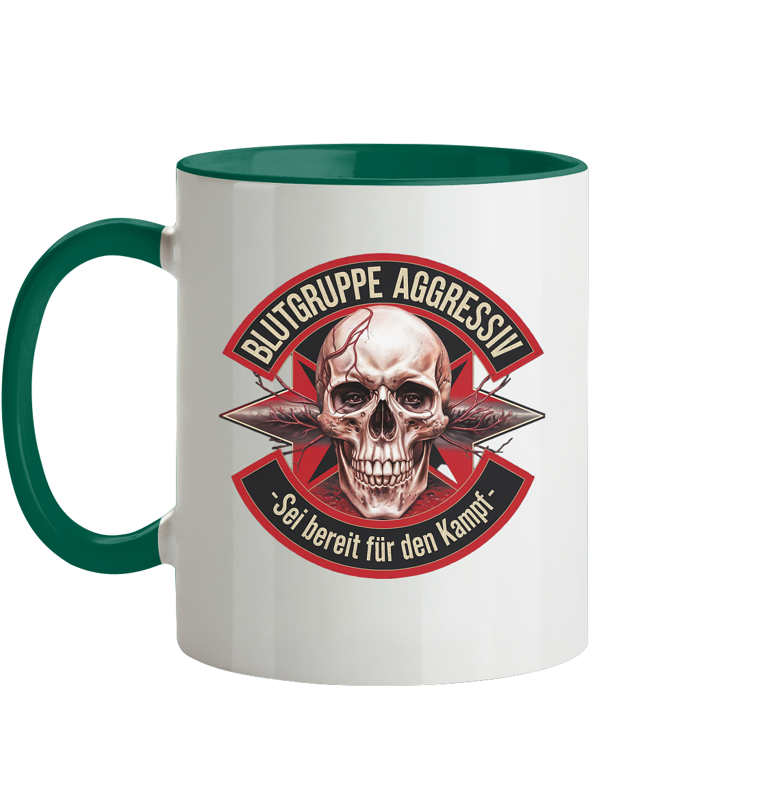 Blutgruppe Aggressiv - Tasse zweifarbig