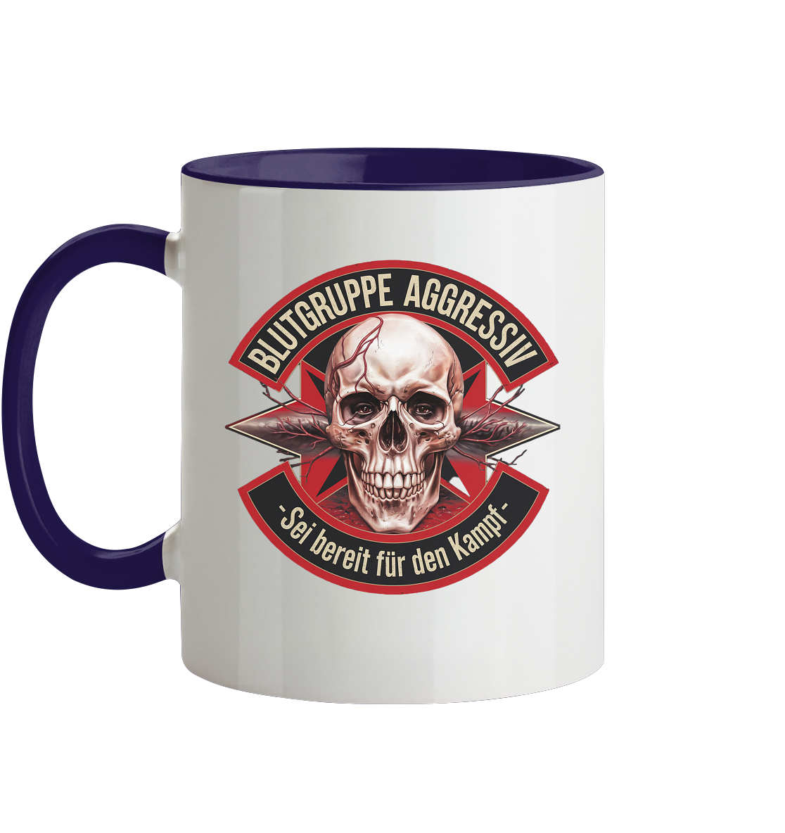 Blutgruppe Aggressiv - Tasse zweifarbig