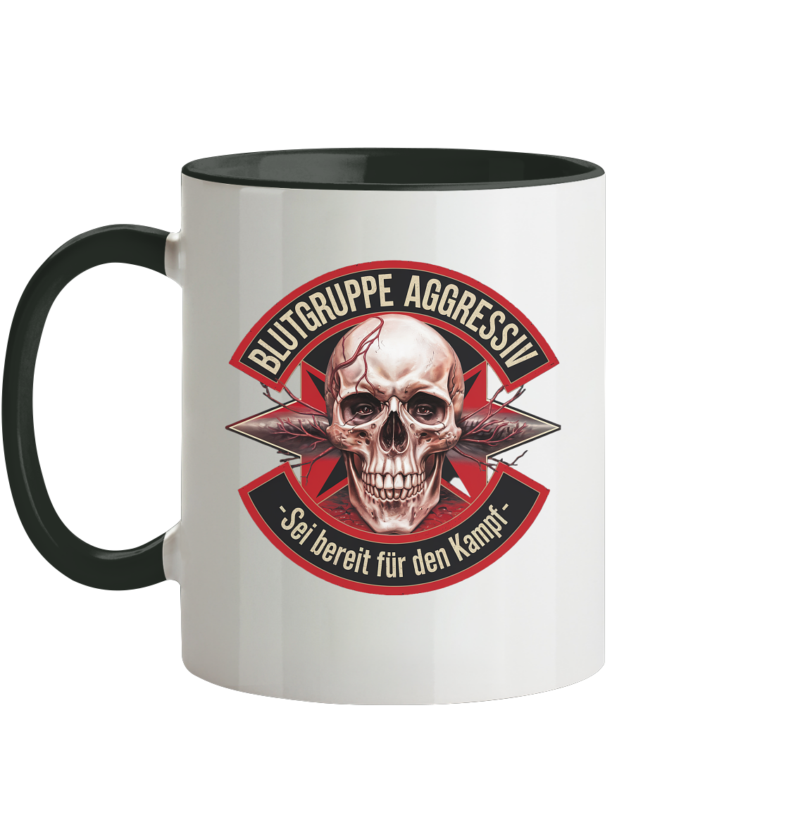 Blutgruppe Aggressiv - Tasse zweifarbig