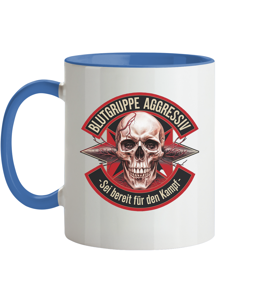 Blutgruppe Aggressiv - Tasse zweifarbig