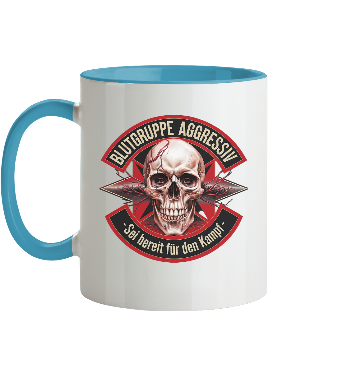 Blutgruppe Aggressiv - Tasse zweifarbig