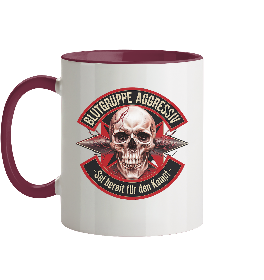 Blutgruppe Aggressiv - Tasse zweifarbig