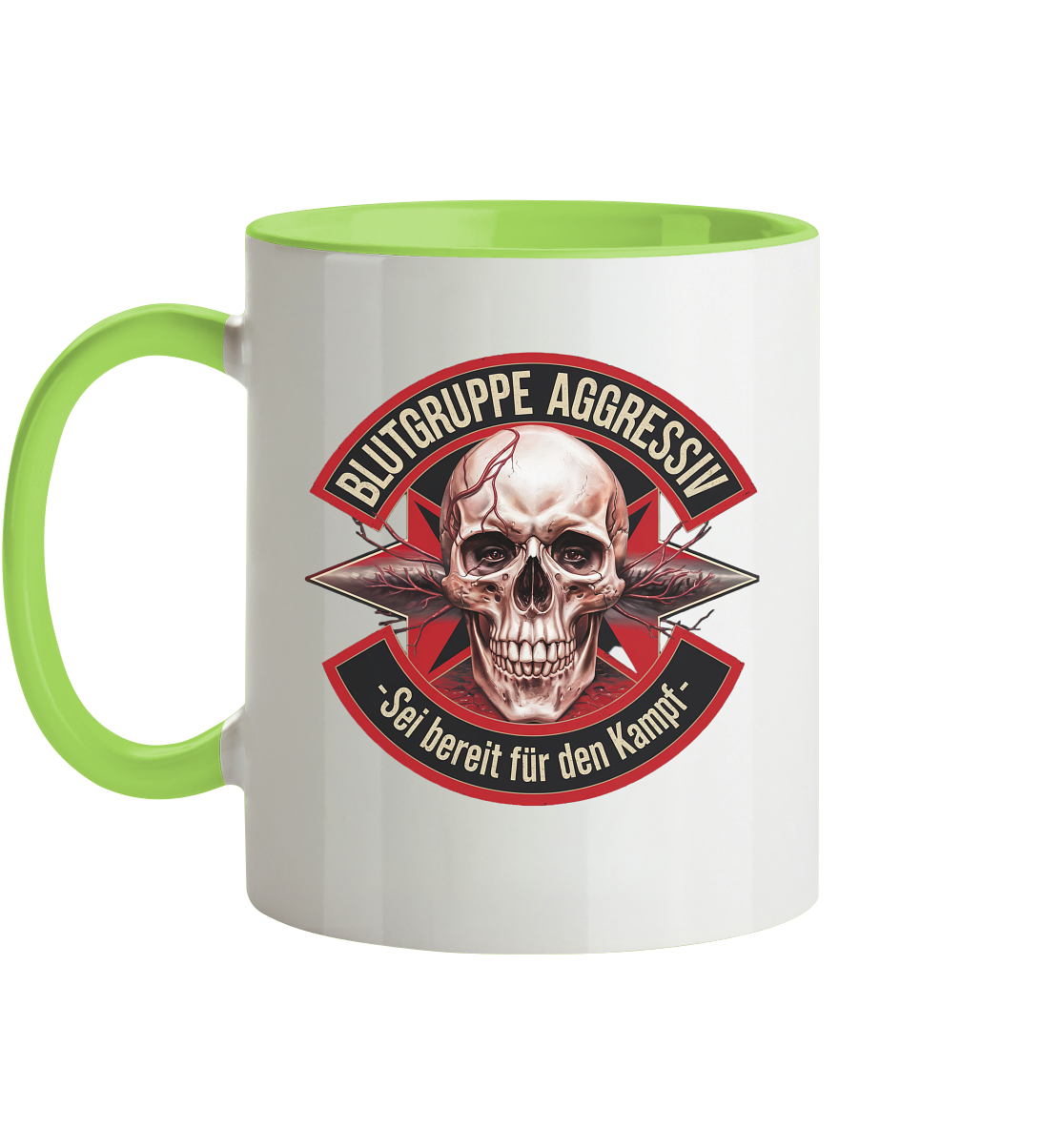 Blutgruppe Aggressiv - Tasse zweifarbig