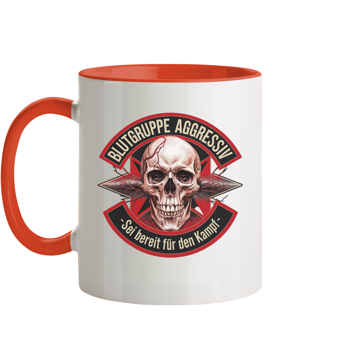 Blutgruppe Aggressiv - Tasse zweifarbig