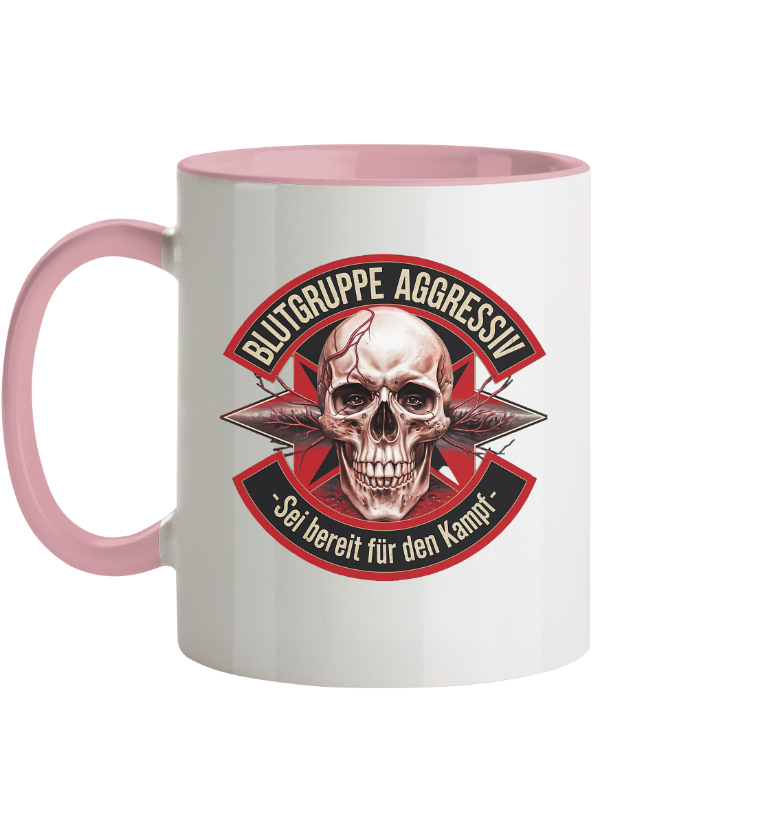 Blutgruppe Aggressiv - Tasse zweifarbig