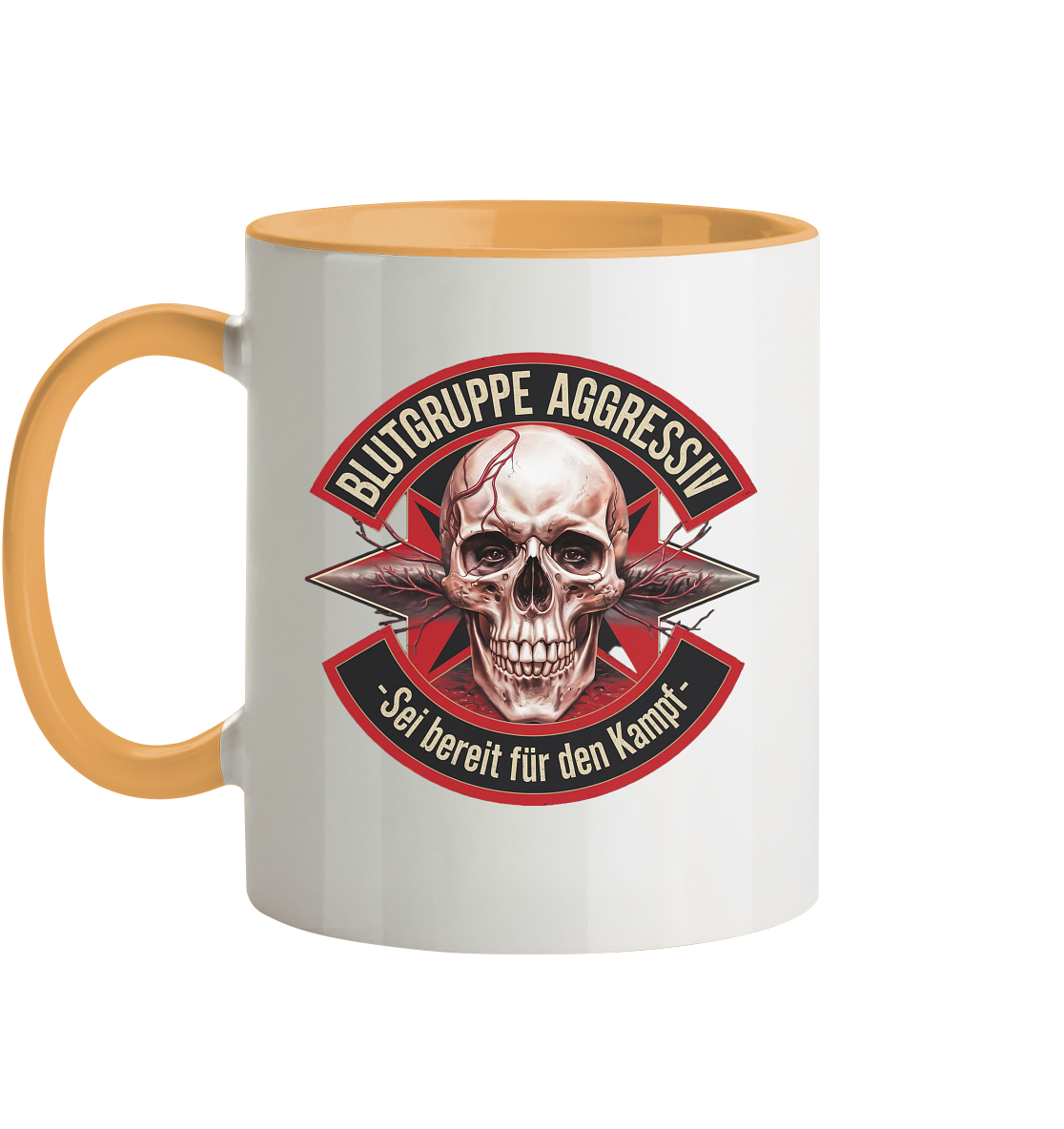 Blutgruppe Aggressiv - Tasse zweifarbig