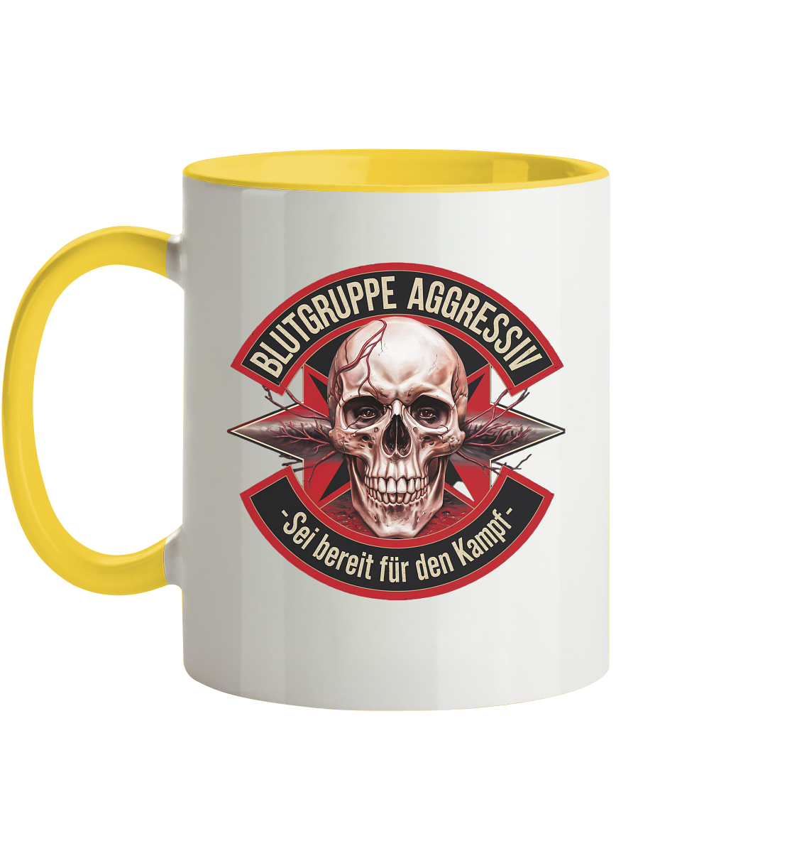 Blutgruppe Aggressiv - Tasse zweifarbig