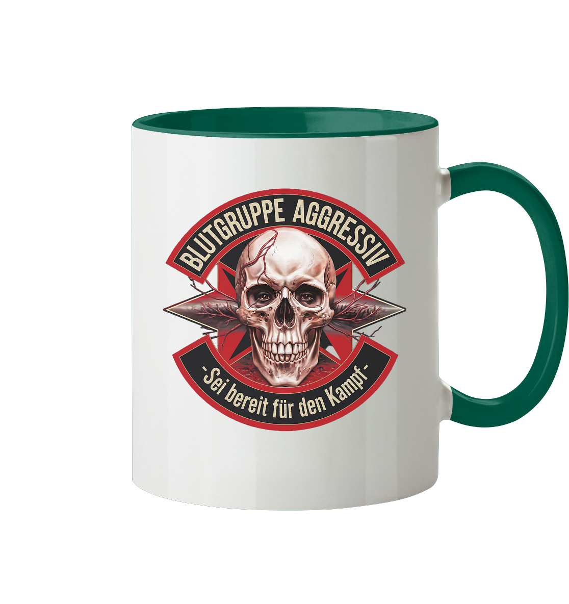 Blutgruppe Aggressiv - Tasse zweifarbig
