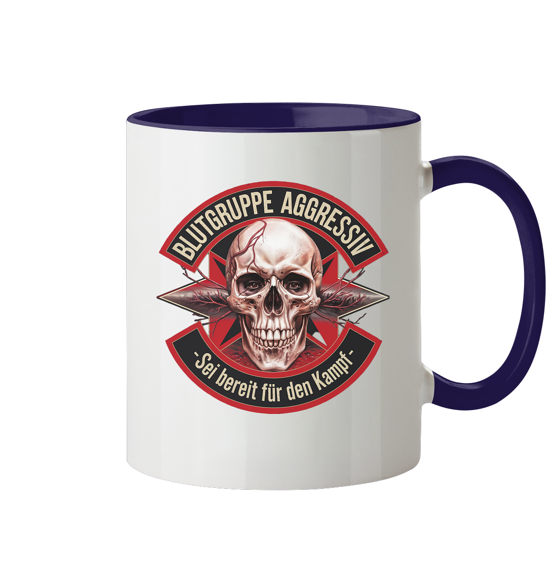 Blutgruppe Aggressiv - Tasse zweifarbig