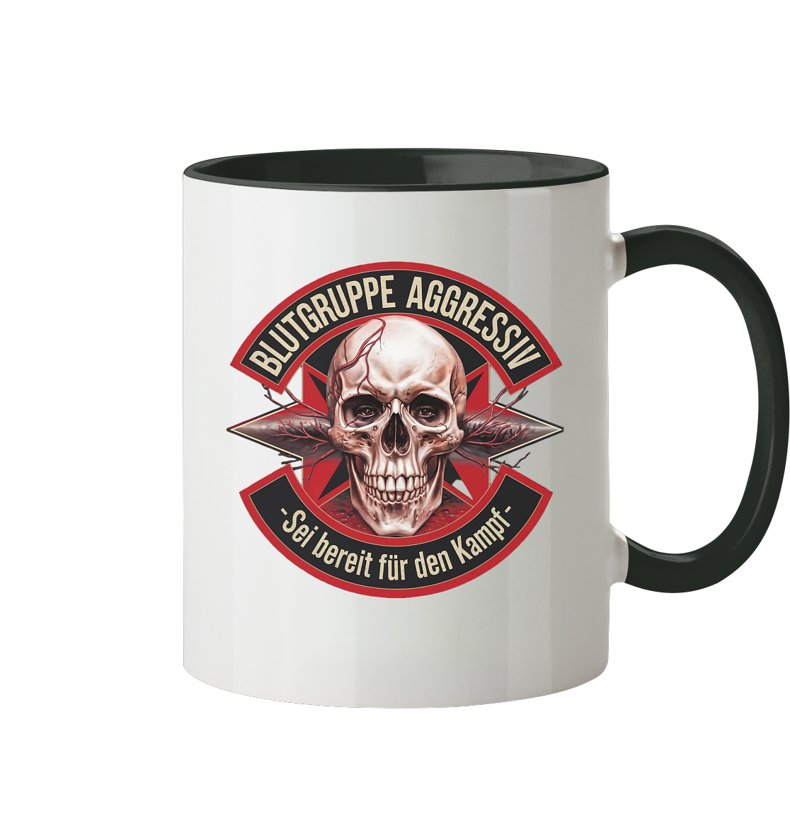 Blutgruppe Aggressiv - Tasse zweifarbig