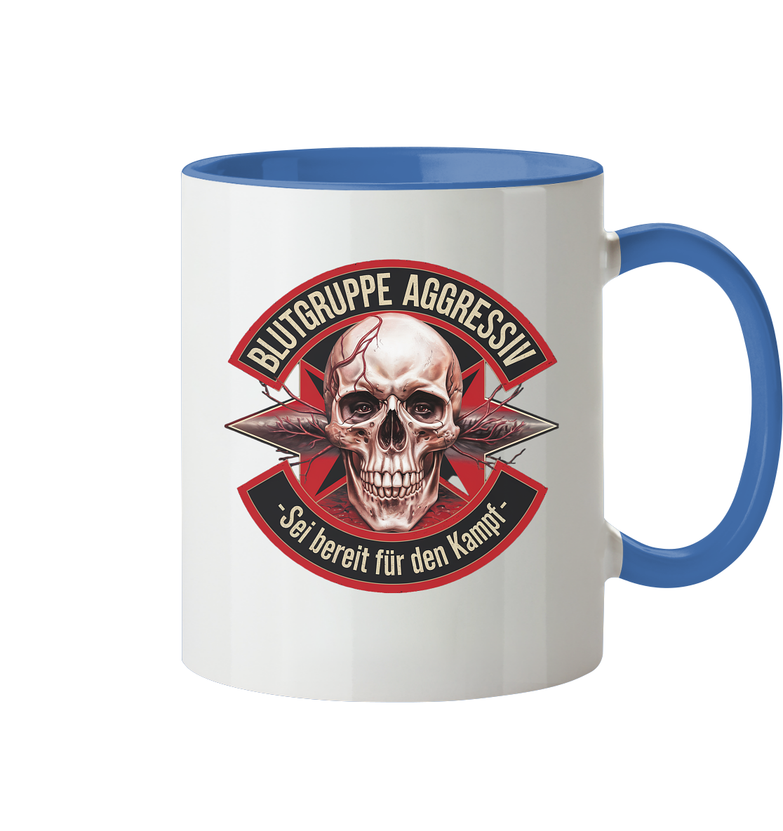 Blutgruppe Aggressiv - Tasse zweifarbig