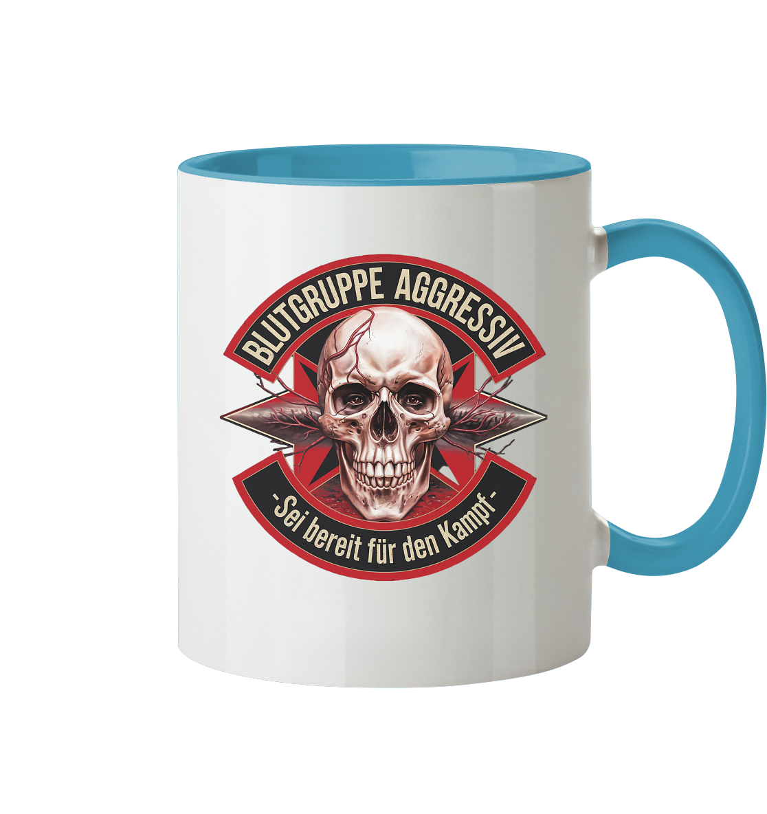 Blutgruppe Aggressiv - Tasse zweifarbig