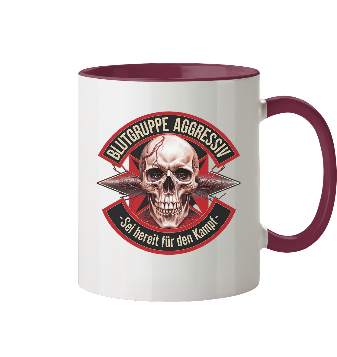 Blutgruppe Aggressiv - Tasse zweifarbig
