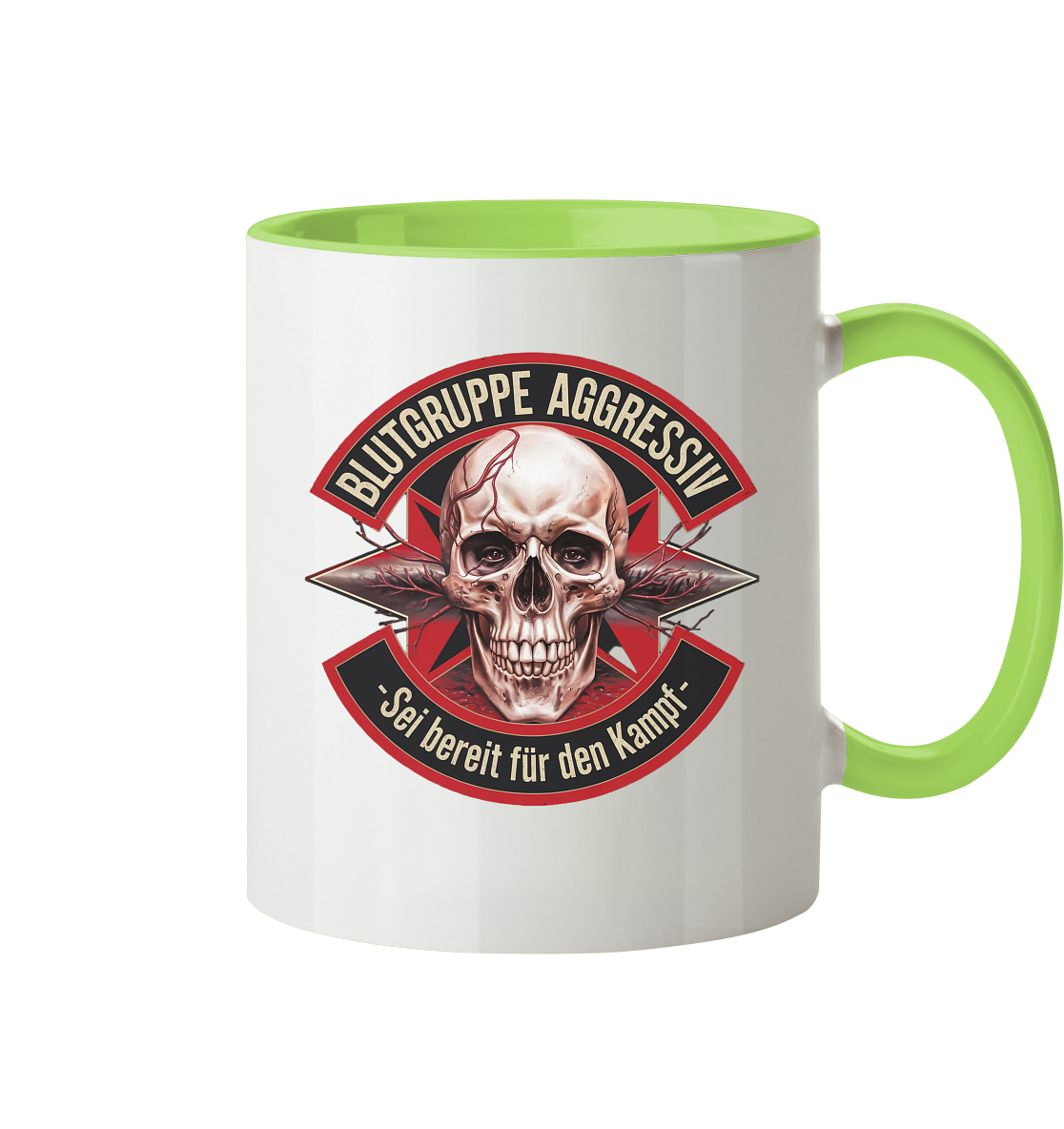 Blutgruppe Aggressiv - Tasse zweifarbig
