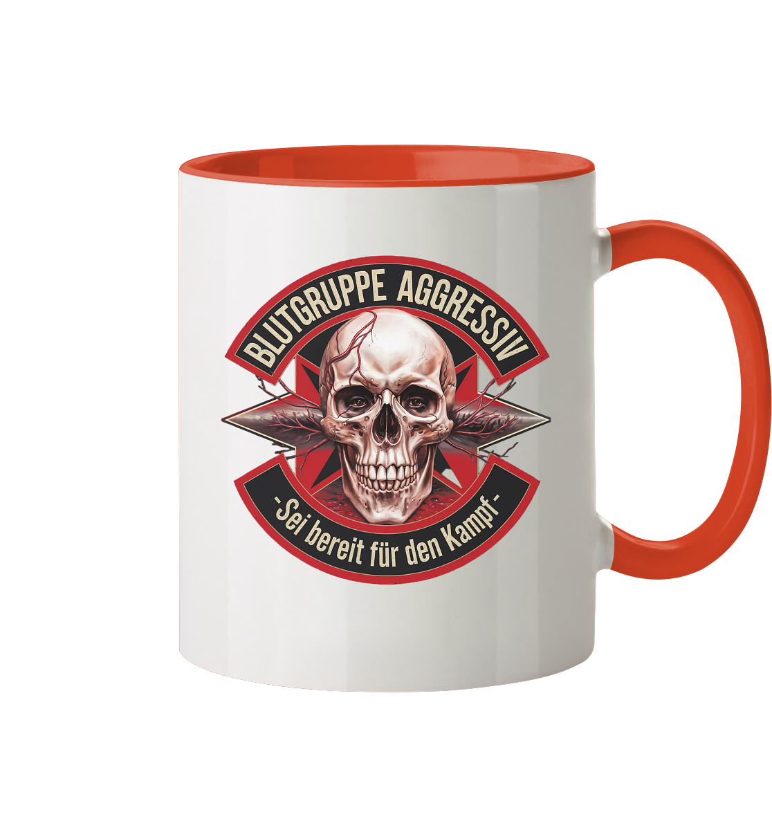 Blutgruppe Aggressiv - Tasse zweifarbig