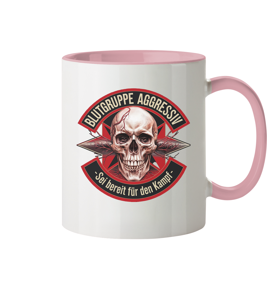 Blutgruppe Aggressiv - Tasse zweifarbig