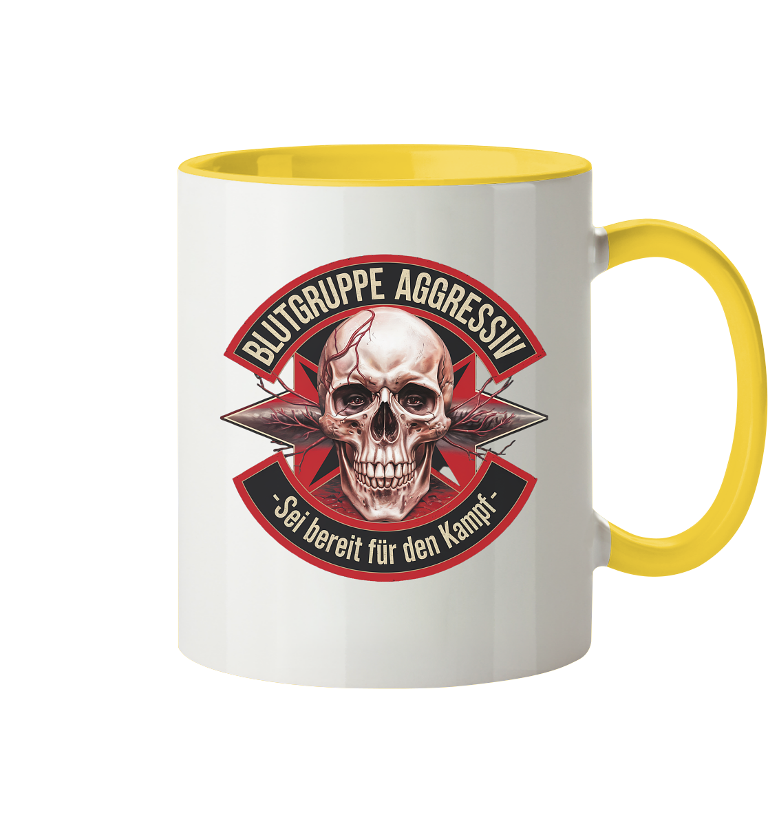 Blutgruppe Aggressiv - Tasse zweifarbig