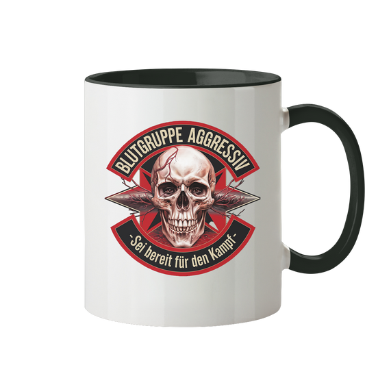 Blutgruppe Aggressiv - Tasse zweifarbig